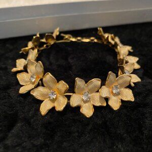 SANDOR Vintage Dogwood Floral Enamel Bracelet